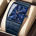 Poedagar 885 Luxury Mens Watch Leather Strap Green Dial Quartz Watches Business Waterproof Wristwatch for Men Factory Direct