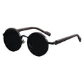 Men and Women Circular Sunglasses with UV400 Protection and Metal Hinges