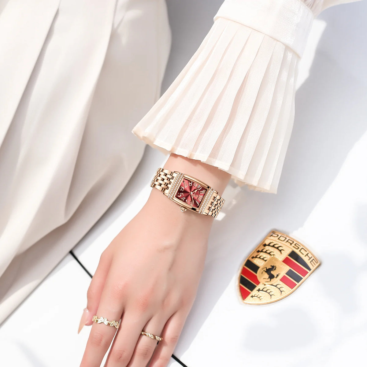 Poedagar 799 Women Luxury Quartz Watch Rose Gold Stainless Steel Bracelet Waterproof Ladies Wrist Watch