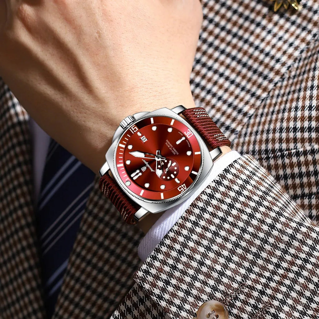 Poedagar 873 Quartz Watch Hardlex Dial Nylon Strap Luxury Business Men's Watch Date Luminous 3ATM Waterproof Watch for Men