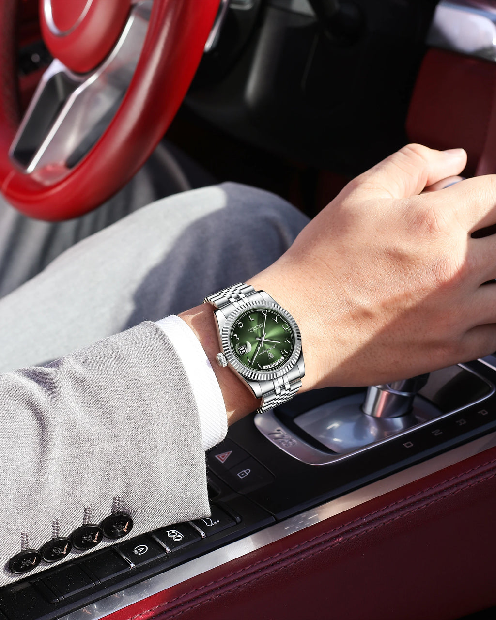 Poedagar 845 Arabic Case Stainless Steel Bracelet Waterproof Luxury Men Business Quartz Watches