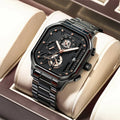Poedagar Luxury Business Watches Men Wrist Stainless Stain Watch for Men Waterproof Luminous Calendar Quartz Watches