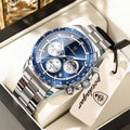 Poedagar 879 Original Men Reloj Waterproof Luminous Chronograph Quartz Men's Watches Luxury Stainless Steel Watch for Men