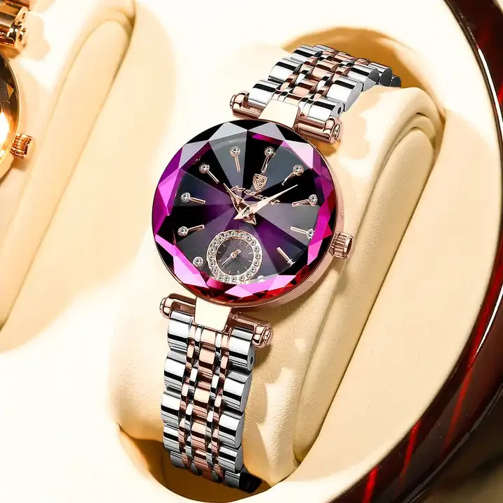 Poedagar Fashion Rose Gold Ladies Watch Jewelry Design Steel Quartz Watches Luminous Waterproof Watch Women
