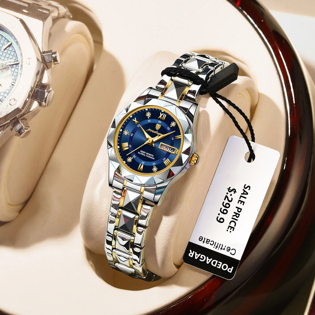 Poedagar Luxury Fashion Quartz Watches for Men Women Waterproof Luminous Stainless Couple Watches
