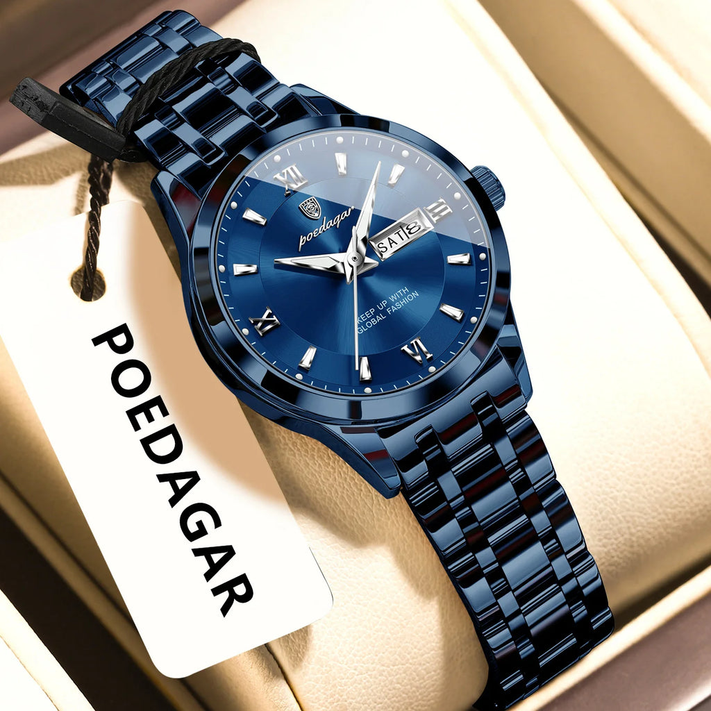 Poedagar 503 Luxury Watch for Woman Date Function Display Waterproof Stainless Steel Quartz Ladies Watch