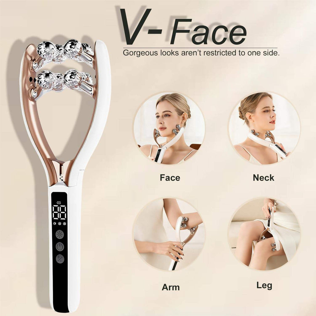 V-Face Shaping Massager – 3D Roller EMS + RF + Vibration