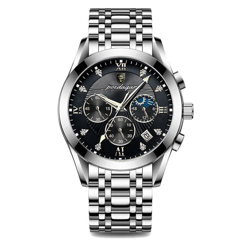 Poedagar High Quality Wholesale Men Watch Waterproof Date Luminous Quartz Watches Stainless Steel Watch for Men