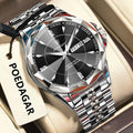 Poedagar 674 Luxury Men's Watches Business Stainless Steel Quartz Watch Waterproof Luminous Calendar Reloj Wristwatch for Men