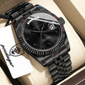 POEDAGAR 845 Montre Homme Luxe Noir Stainless Steel Waterproof Quartz Watch Date Day Business Wristwatch