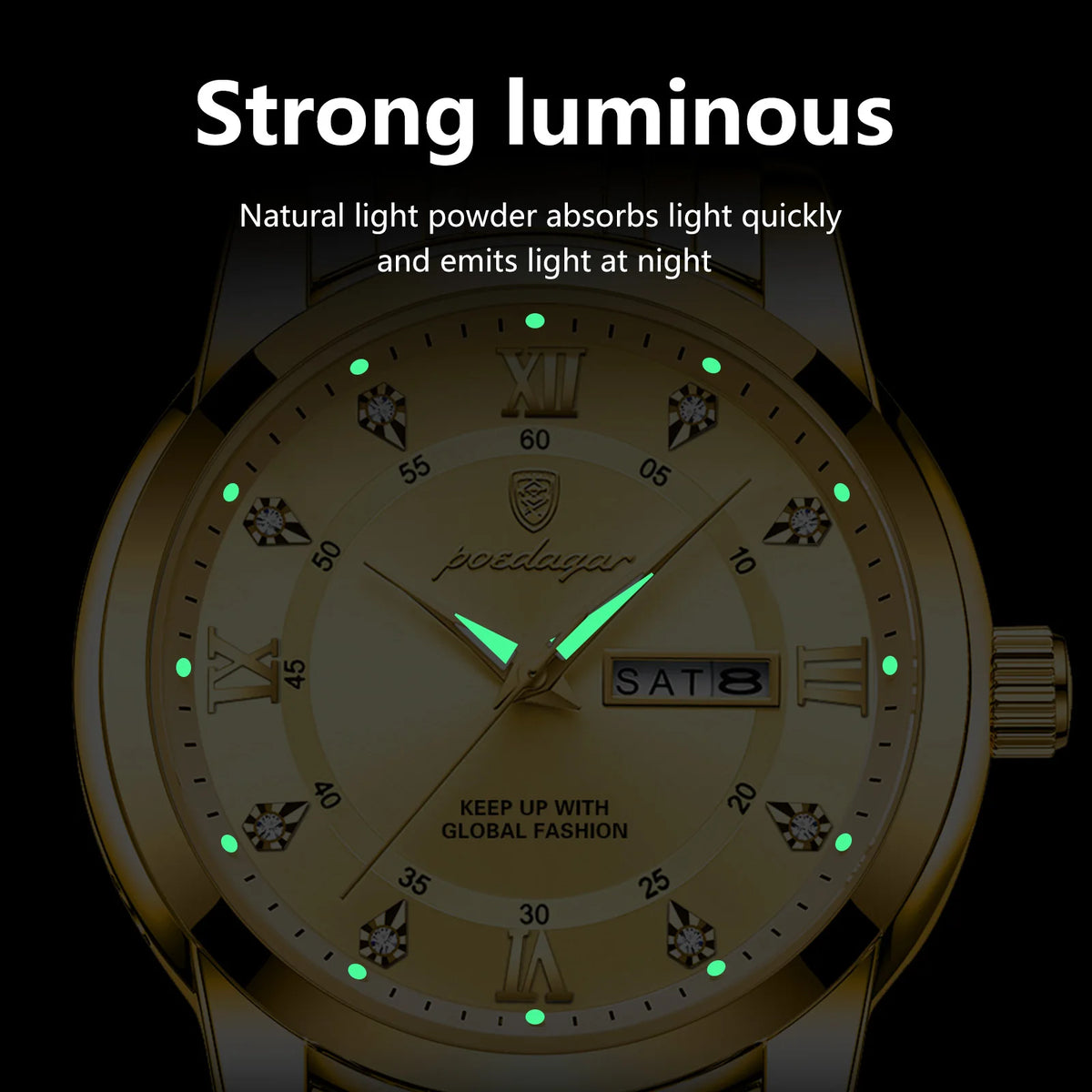 Poedagar 936 Men's Luxury Watch High Quality Stainless Steel Waterproof Luminous Montre Homme Quartz Watches for Men