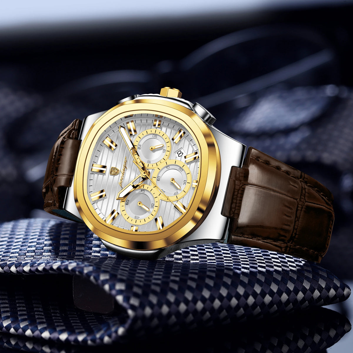 Poedagar 834 Mens Quartz Watch Waterproof Luminous Leather Strap Luxury Business Wristwatch Ready to Ship Wholesale Daily Wear