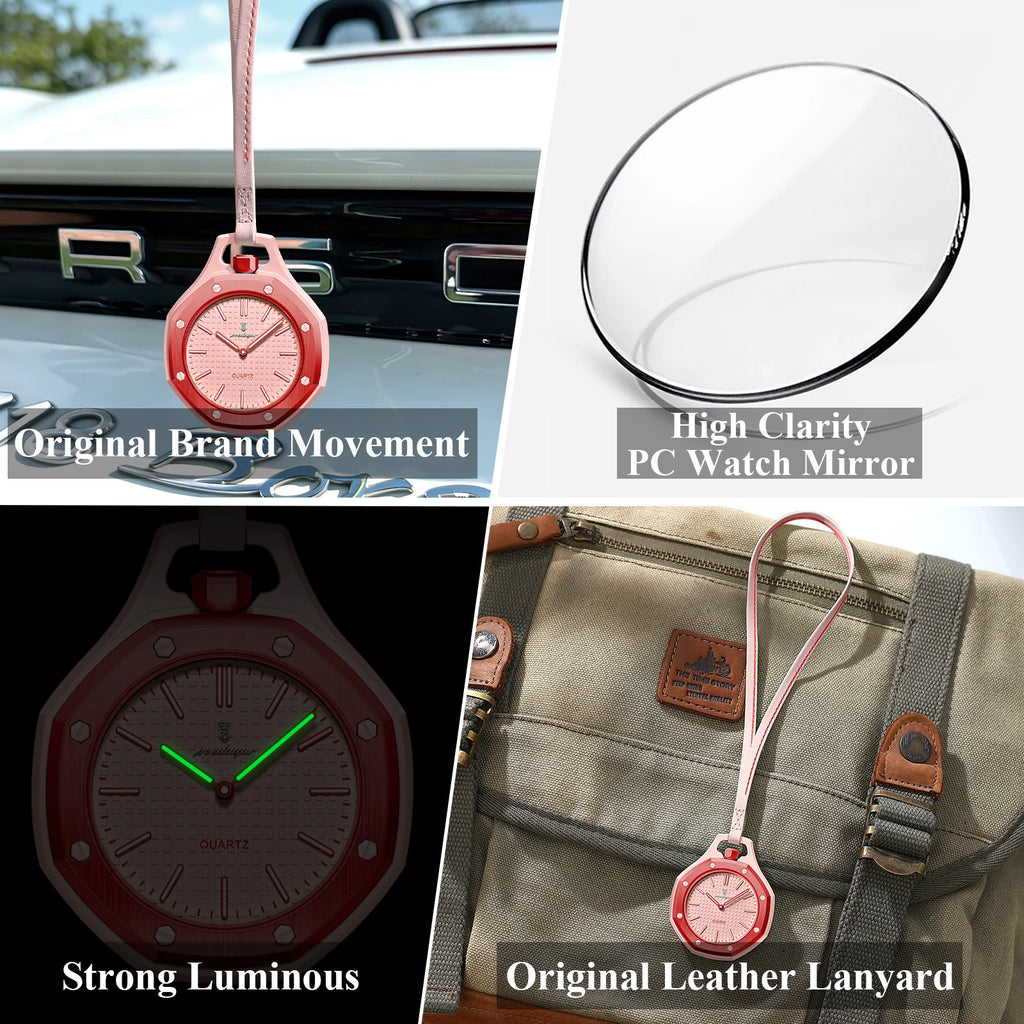 Poedagar 630 Casual Bag Charm Watch Octagonal Case Lanyard Neck Watch Luminous Lightweight Pop Style Youth Watch in Stock
