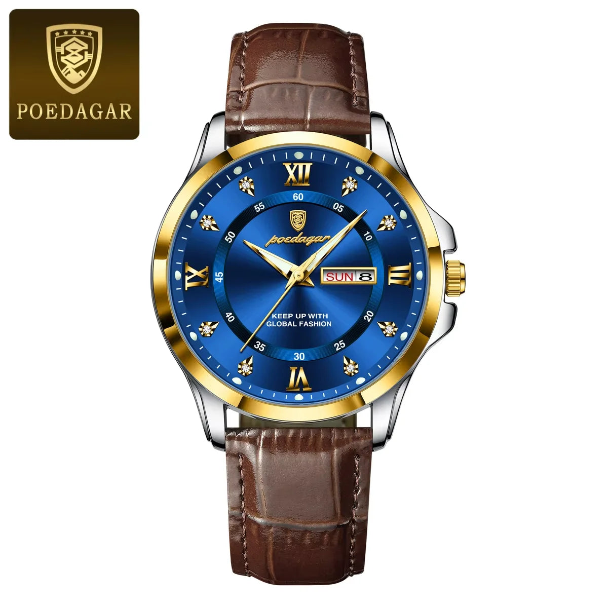 Poedagar 855 New Arrivals Waterproof Mens Watch Waterproof Luminous Quartz Watches Luxury Leather Watch for Men
