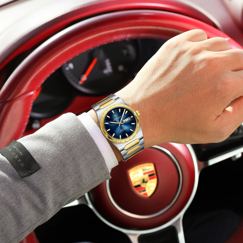 Poedagar 847 Men's Watch Luxury Waterproof Luminous Quartz Watches Date Stainless Steel Strap Wristwatch for Men Reloj in Stock