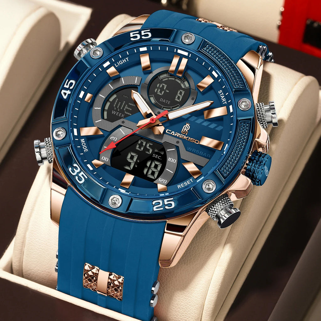 CAREKISO C105 Men Big Dial Silicone Strap Casual Quartz Watch Luminous Waterproof Watch for Men