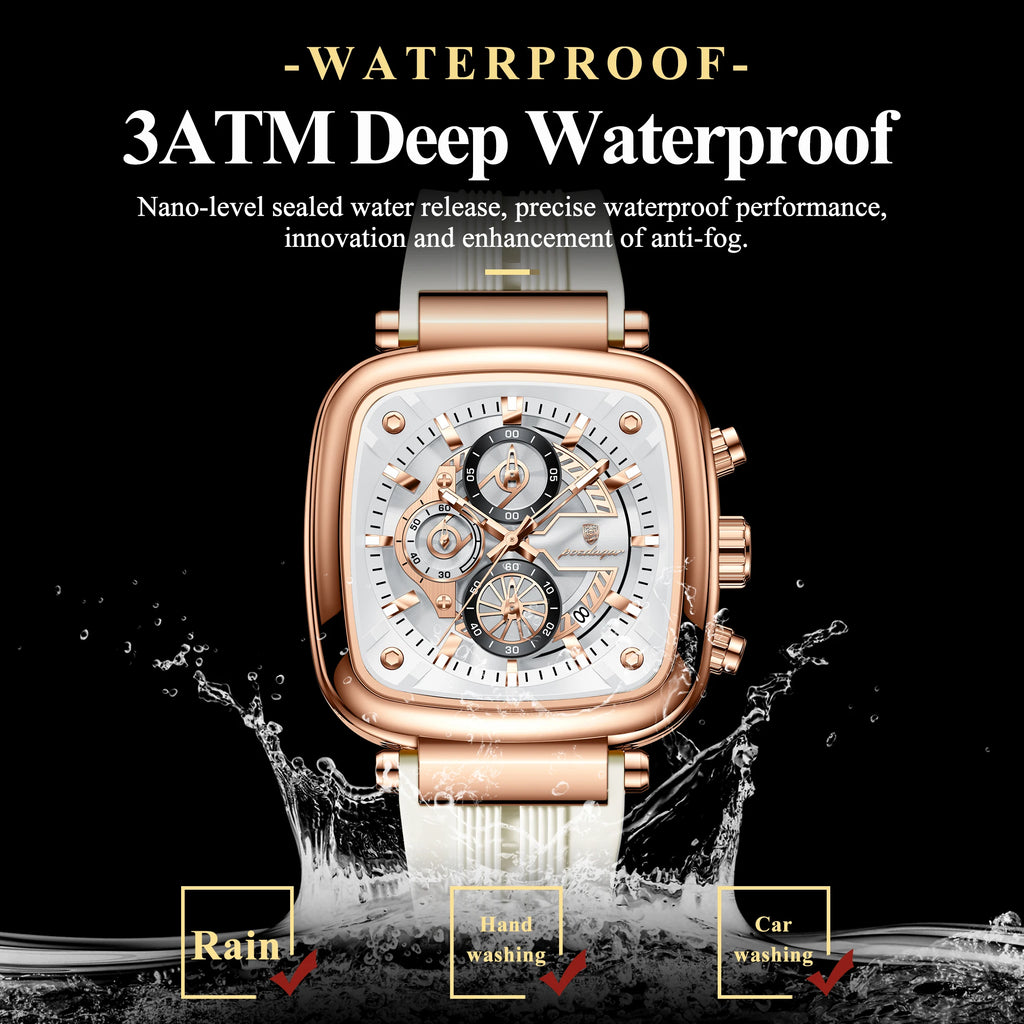 Poedagar 849 Men's Sports Watch Luxury Montre Homme Chronograph Quartz Watches Silicone Strap Waterproof Luminous Wristwatch
