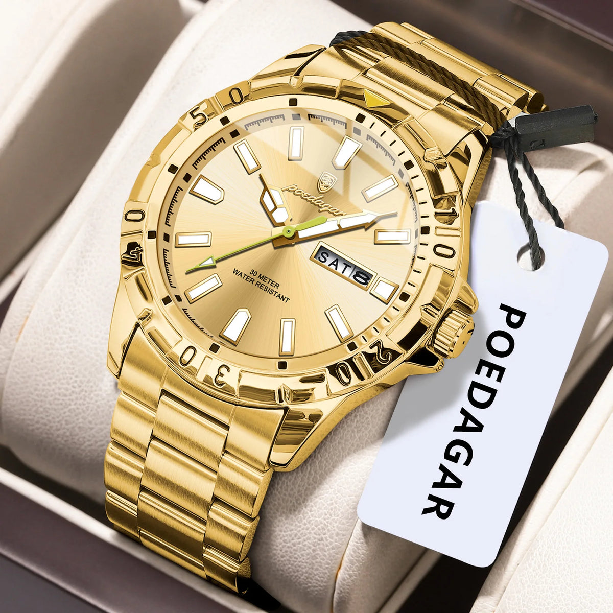 Poedagar New Luxury Quartz Watch Stainless Steel Business Men Watch Waterproof Luminous Date Watch for Men