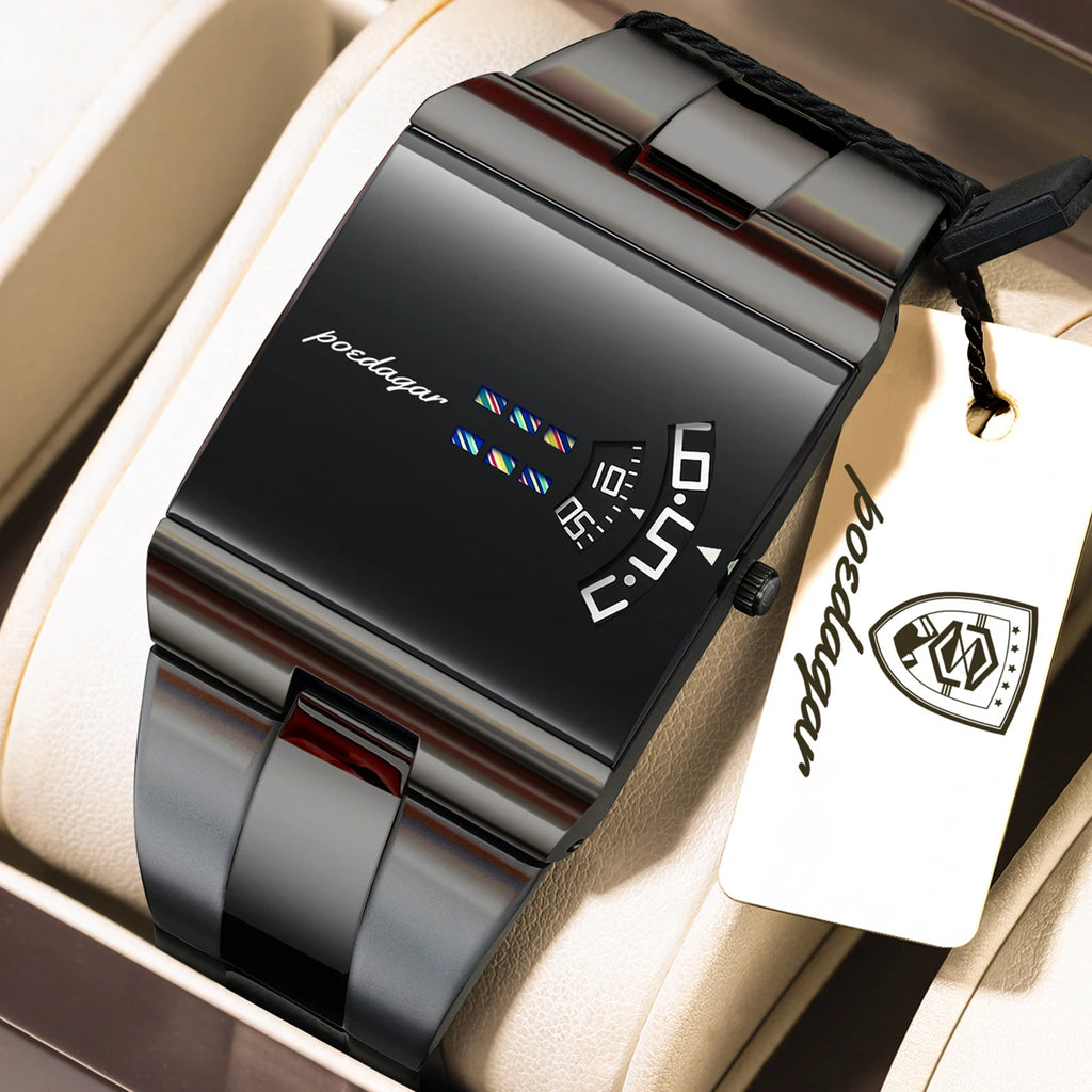 Poedagar 857 Men's Watch Luxury Stainless Steel Band Quartz Watches Luminous Waterproof Sport Watch for Men Fashion Montre Homme