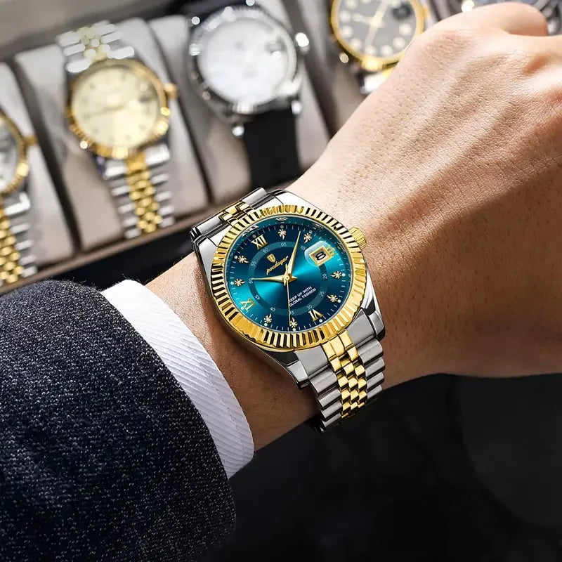 Poedagar 910 Sport Luxury Male Reloj Waterproof Luminous Date Men's Watches Stainless Steel Quartz Watch for Men