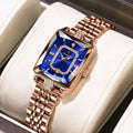 Poedagar 785 Elegant Women Watches Waterproof Date Ladies Watch Stainless Steel Rectangle Business Quartz Watch for Women