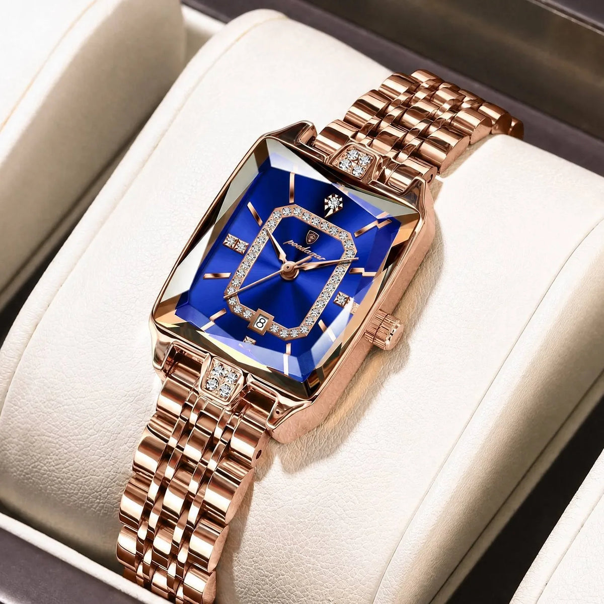 Poedagar 785 Elegant Women Watches Waterproof Date Ladies Watch Stainless Steel Rectangle Business Quartz Watch for Women