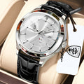 Poedagar 623 Luxury Men's Watch Business Date Dial Leather Strap Quartz Watches Waterproof Luminous Calendar Wristwatch for Men