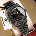 Poedagar 845 Luxury Business Men's Dress Watch with Elegant Arabic Numeral Dial Stainless Steel Waterproof Quartz Wristwatch