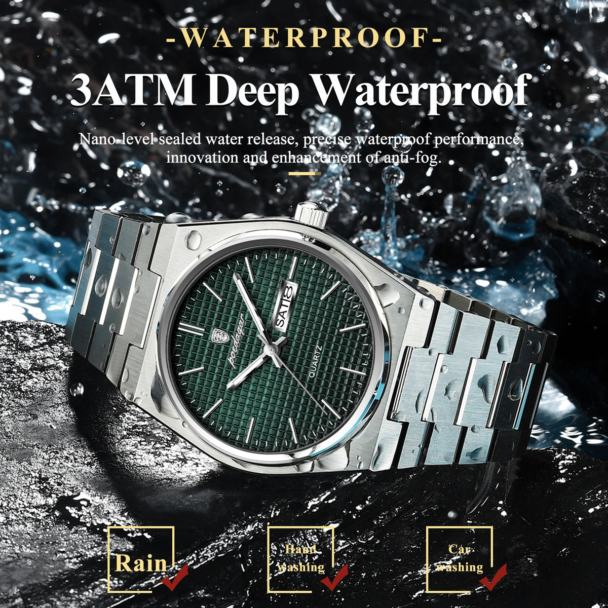 Poedagar 821 Men Watch Luxury Date Quartz Wristwatch Stainless Steel Montre Homme Luminous Waterproof Watch for Men Wholesale