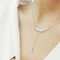 Sterling Silver Wings Necklace with Zircon - Elegant Wedding Jewelry