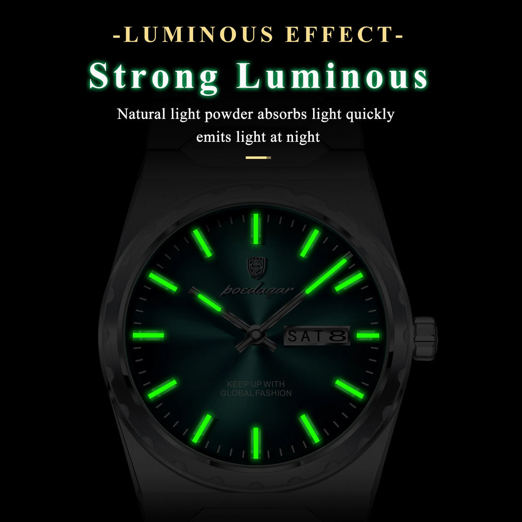 Poedagar 847 Luxury Men's Quartz Watches Stainless Steel Bracelet Business Watch Montre Reloj Date Waterproof Wristwatch for Men