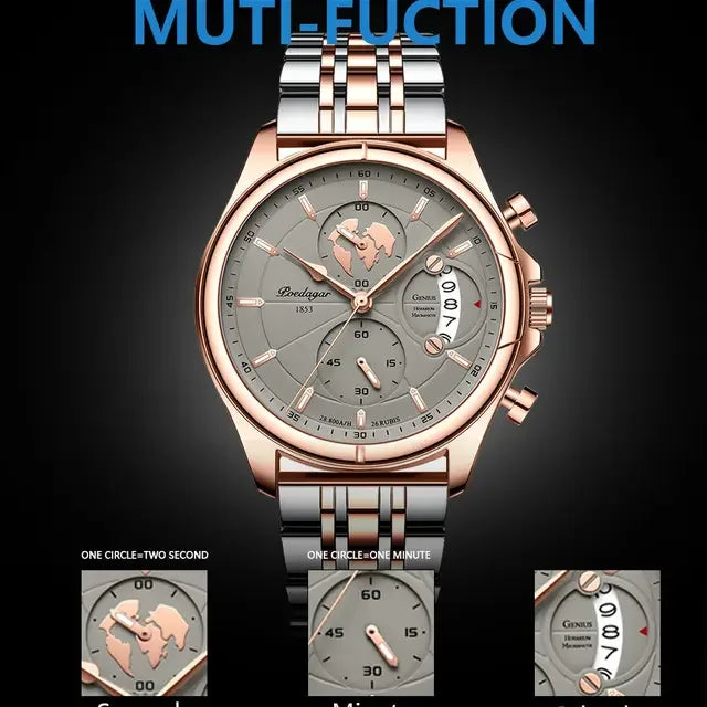 Poedagar Top High Quality Watch for Men Classic Stainless Steel Mens Watch Waterproof Luminous Quartz Watches