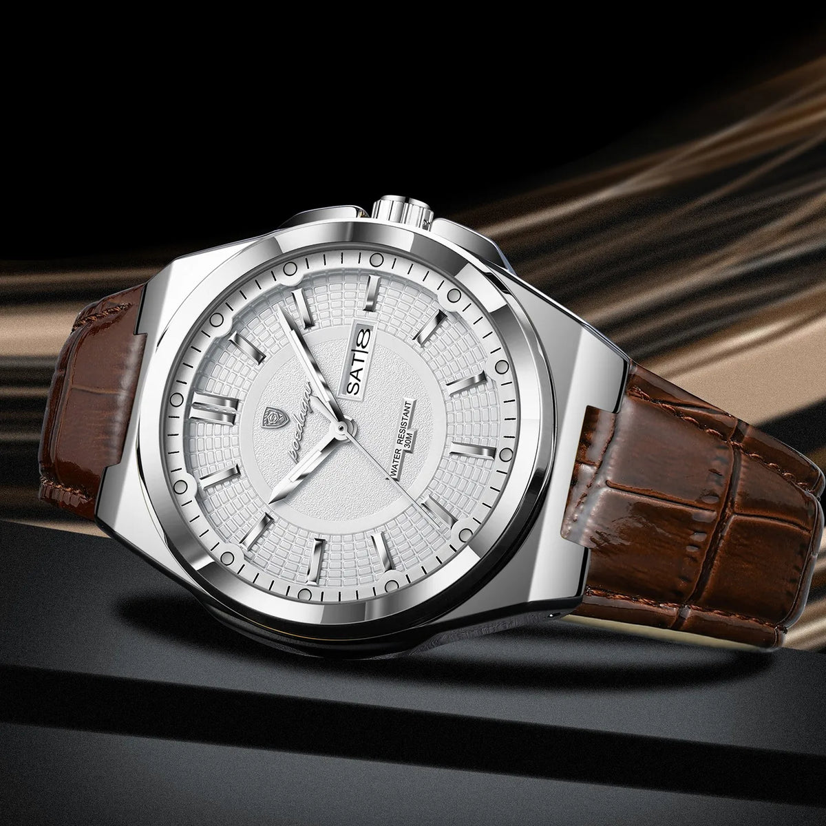 Poedagar 896 Luxury Mens Watch Casual Luminous Leather Strap Waterproof Quartz Watch for Men Factory Wholesale Montre Homme