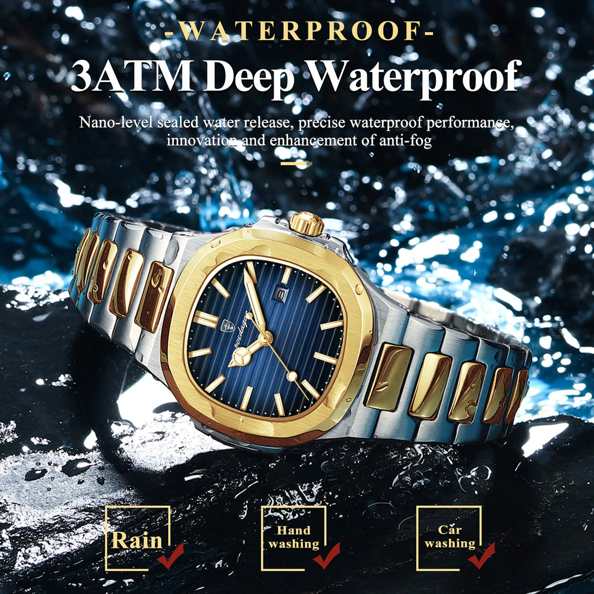 Poedagar Luxury Square Ladies Watch Waterproof Luminous Women Watch Stainless Steel Quartz Watch for Women