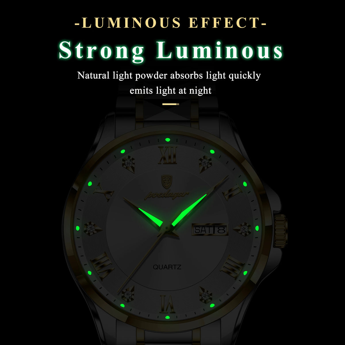 Poedagar 883 Original High Quality Relojes Hombre Waterproof Luminous Men's Wrist Watch Stainless Steel Quartz Watches for Men