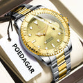 Watch for Men Luxury Poedagar 680 Classic 43mm Luminous Waterproof Men's Quartz Watches Stainless Steel Business Wrist Watch