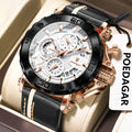 Poedagar 892 Luxury Men's Quartz Watches Trendy Leather Strap Chronograph Reloj Luminous Waterproof Montre Homme Watch for Men