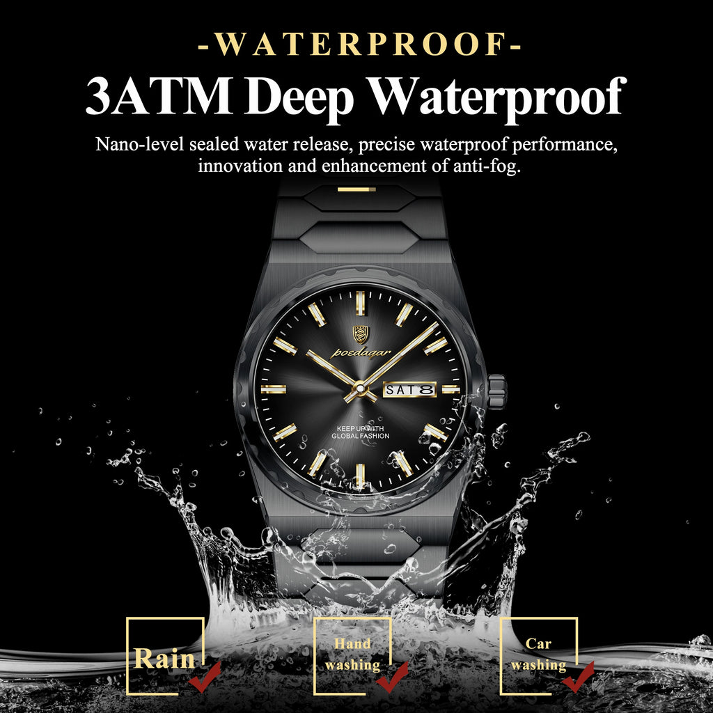 Poedagar 847 Luxury Men Watch Stainless Steel Bracelet Date Quartz Watches Waterproof Wristwatch Montre Reloj Wholesale Price