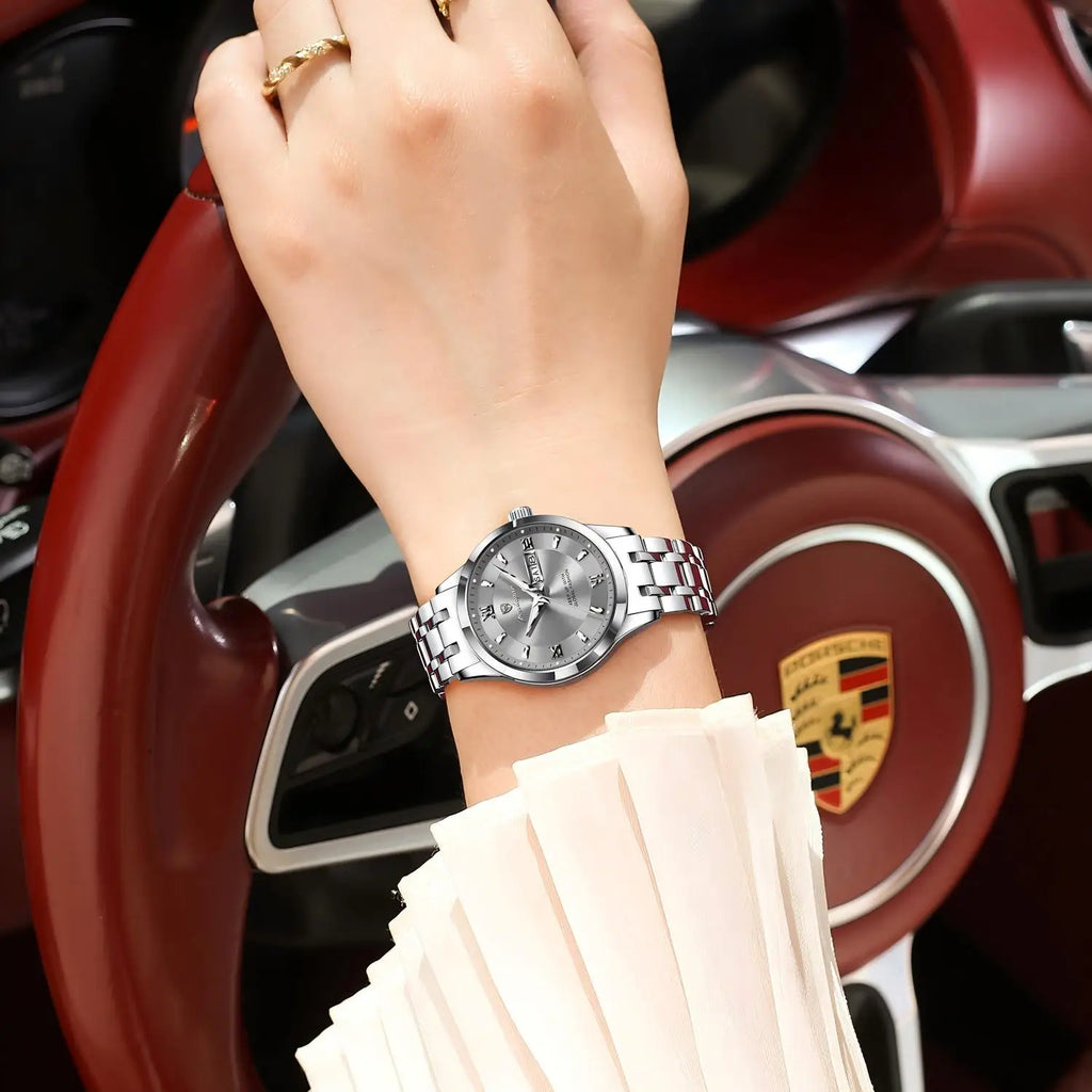 Poedagar 503 Luxury Watch for Woman Date Function Display Waterproof Stainless Steel Quartz Ladies Watch