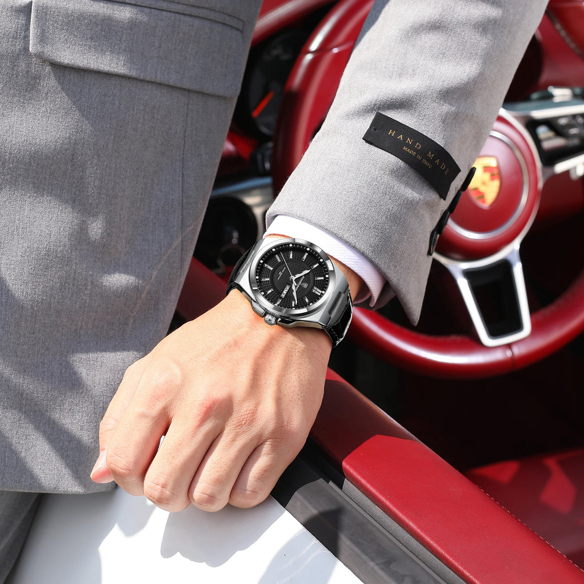 Poedagar 896 Mens Luxury Watch Gift Business Leather Montre Daily Wear Quartz Wristwatch Waterproof Luminous Date Reloj Hombre