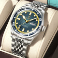 Poedagar 609 Men's Watches Luxury Fashion Waterproof Luminous Stainless Steel Date Day Quartz Wristwatch for Men