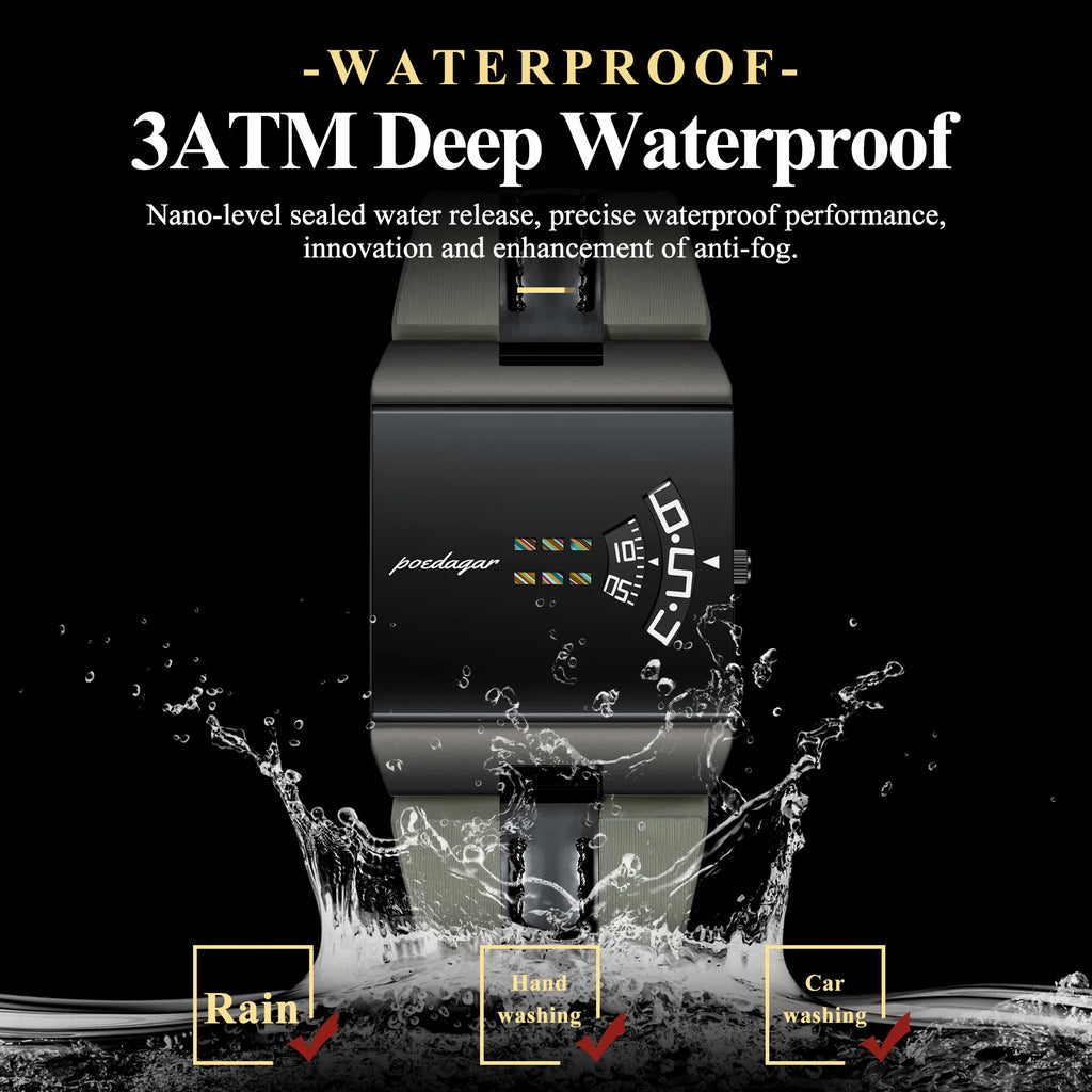 Poedagar 857 Luxury Men's Watch Unique Original Leather Strap Quartz Watches Waterproof Daily Wear Wristwatch for Men Montre