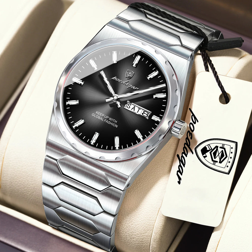 Poedagar 847 Men's Luxury Watch Factory Direct Montre Stainless Steel Quartz Watches Date Waterproof Wristwatch for Men Reloj