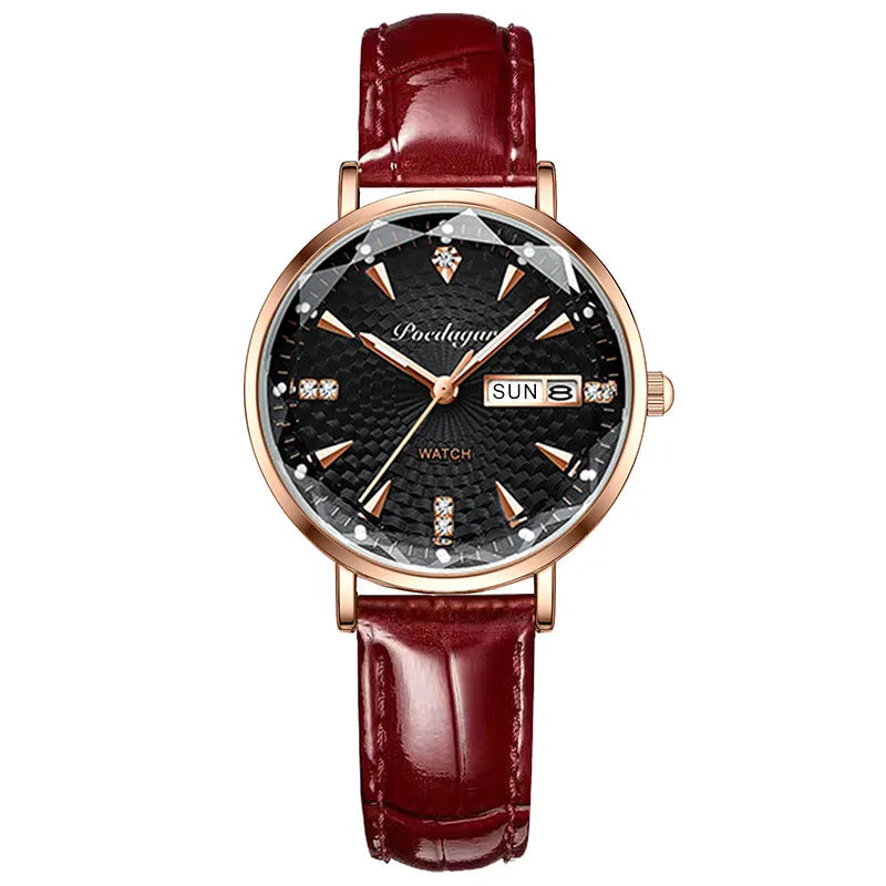 Poedagar Top Brand Lady Wrist Watch Waterproof Calendar Quartz Watches for Women with Luxury Diamond Reloj