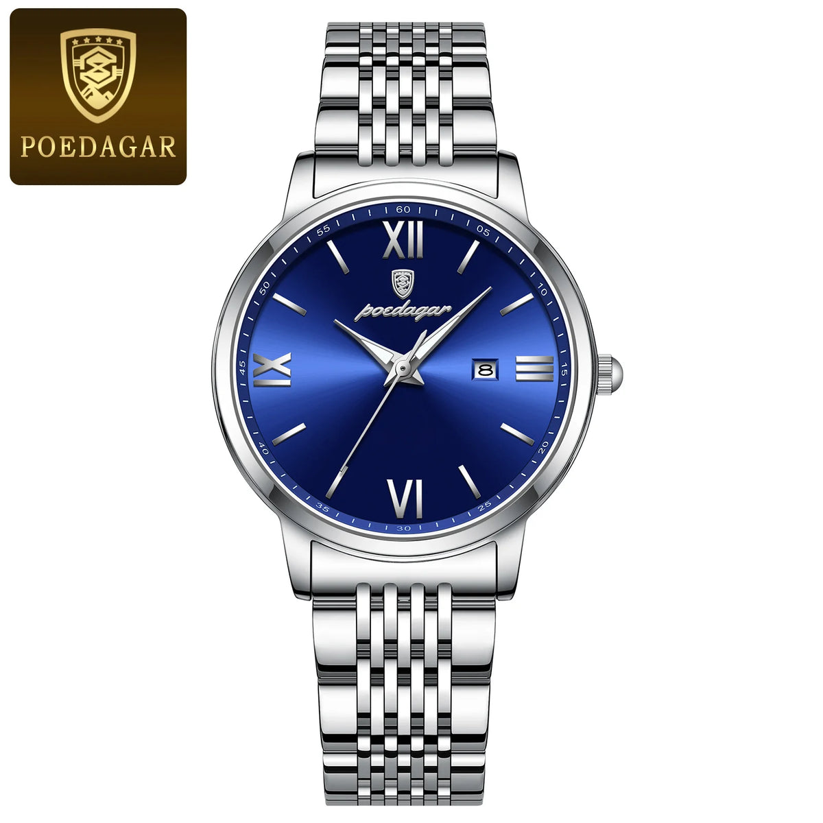 Poedagar New Luxury Waterproof Lady Watch Luminous Stainless Steel Calendar Quartz Watch for Women