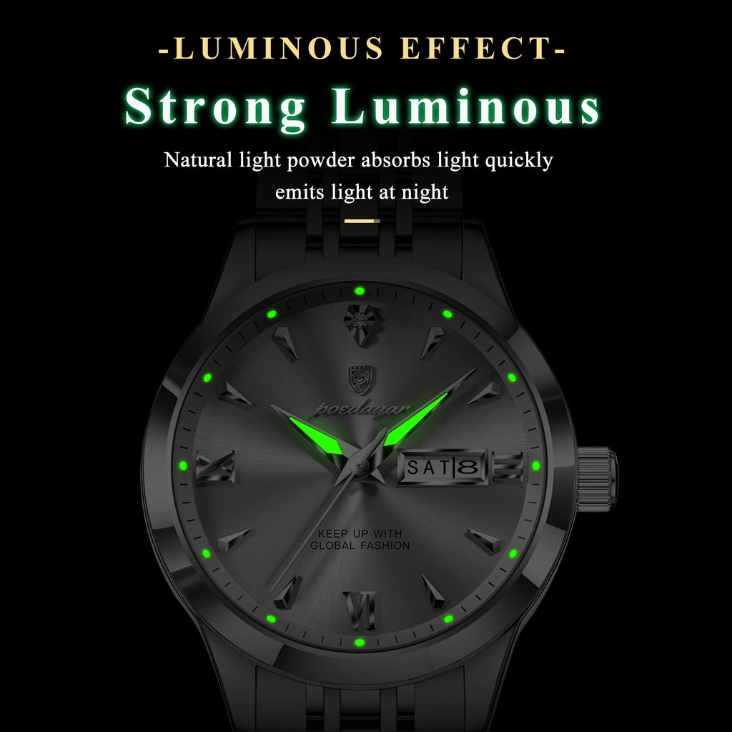 Poedagar 504 Fashion 3ATM Waterproof Luminous Hands Lady Watch Alloy Case Stainless Steel Bracelet Watch for Women