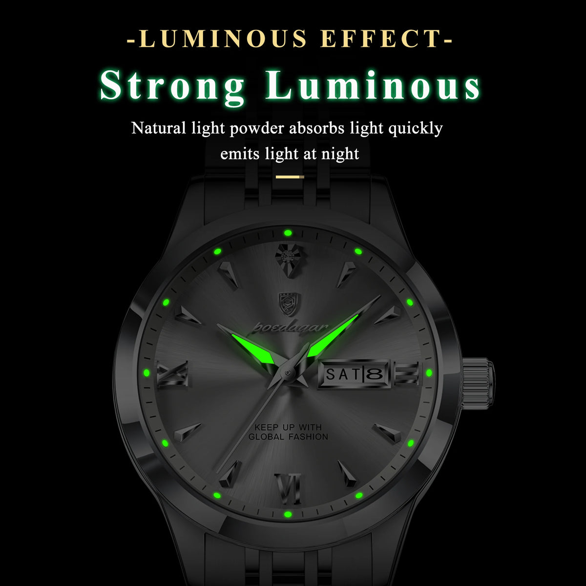 Poedagar 504 Fashion 3ATM Waterproof Luminous Hands Lady Watch Alloy Case Stainless Steel Bracelet Watch for Women