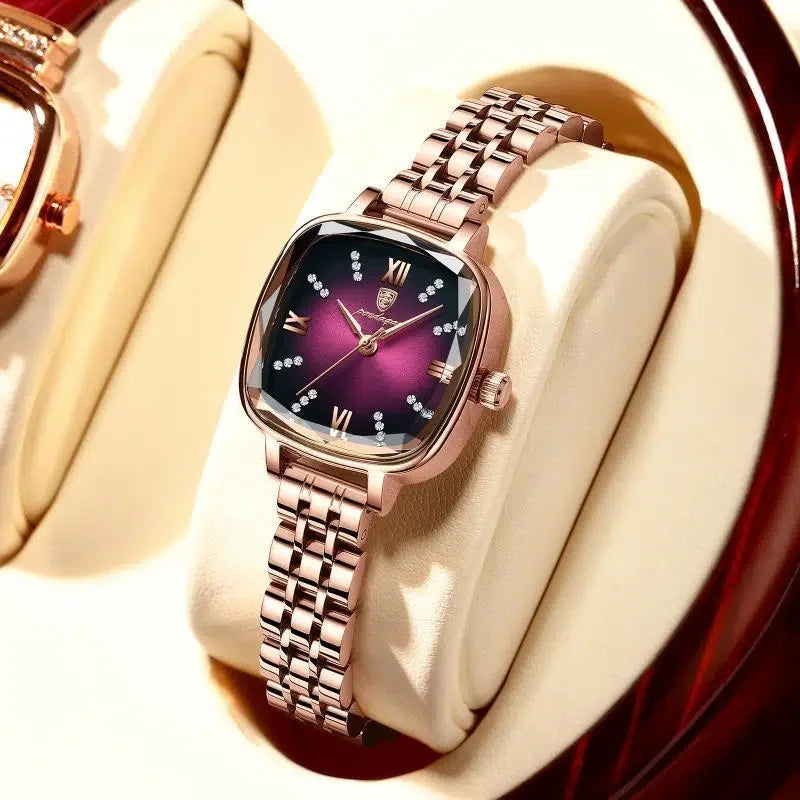 Poedagar Fashion Luxury Diamond Lady Watch Popular Stainless Steel Quartz Watches Top Brand Waterproof Watch Women
