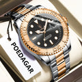 Watch for Men Luxury Poedagar 680 Classic 43mm Luminous Waterproof Men's Quartz Watches Stainless Steel Business Wrist Watch