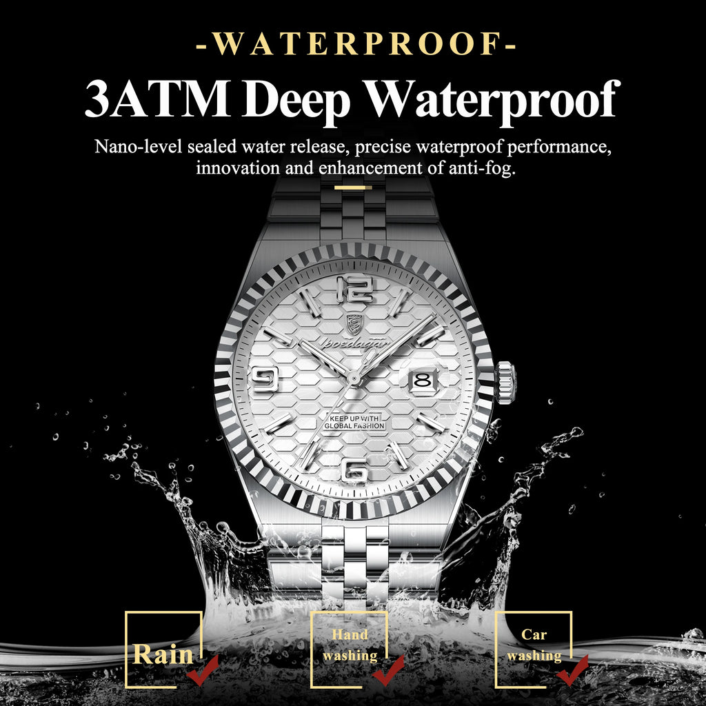 Poedagar 839 Luxury Men Watch Business Honeycomb Dial Luminous Date Waterproof Quartz Wristwatch Factory Direct Relojes Hombre